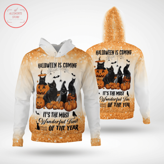 Black Cat Twinkles Halloween 3D T-shirt, Hoodie, Sweatshirts All Over Print