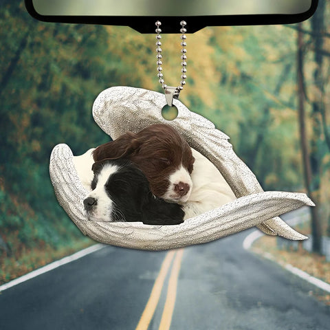Dog Breed Sleeping Angel Wing - Memorial Dog Lover Rear View Mirror Car Accessories