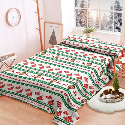 Personalized Bed Duvet Cover Pillowcase Set Christmas Theme Gift