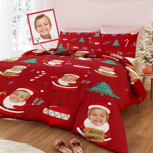 Christmas Theme Bedding Set Duvet Cover Pillowcase Set Personalized Christmas Gifts