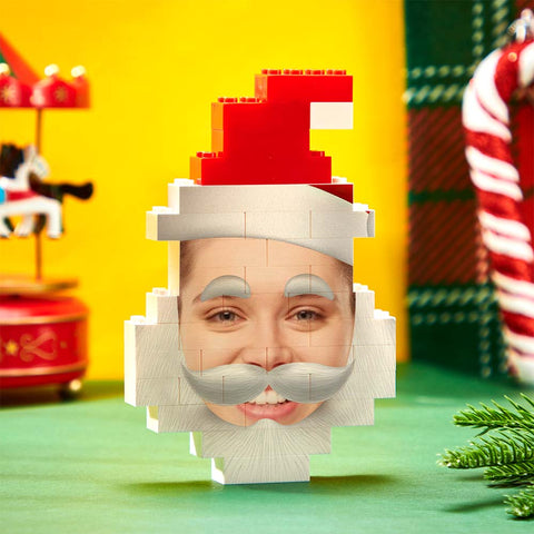 Santa Claus Building Bricks Custom Face Photo Block Christmas Gifts Ornament