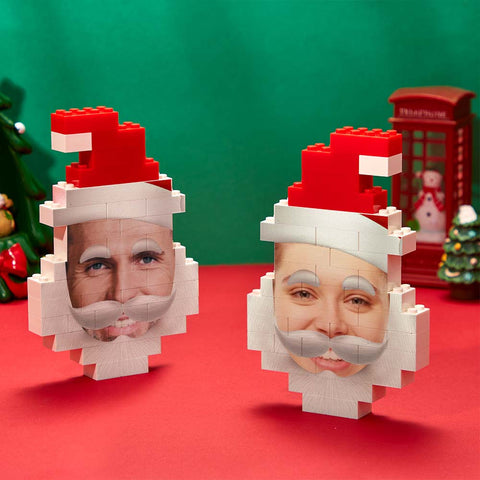 Santa Claus Building Bricks Custom Face Photo Block Christmas Gifts Ornament