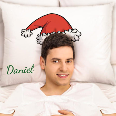 Custom Christmas Pillow Cases Santa Hat Pillow Cover Christmas Bedding For Couple