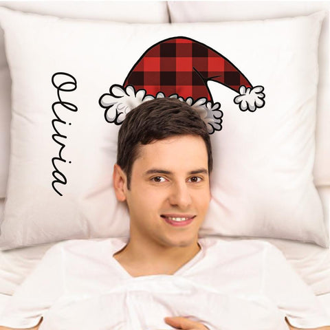 Custom Christmas Pillow Cases Santa Hat Christmas Bedding Christmas Gifts