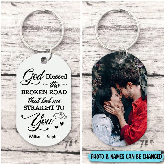 Personalized That Led Me Straight To You Photo Keychain - Best Gift for Valentine's Day