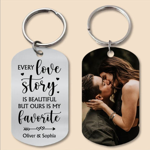 Personalized Our Love Story Is My Favorite Photo Keychain - Best Gift for Valentine's Day