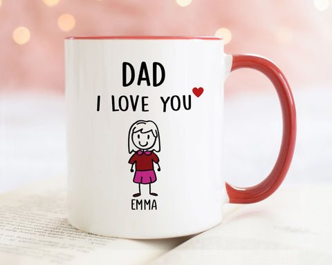 Custom Dad Mug - Fathers Day Gift From Daughter Son Kids Wife