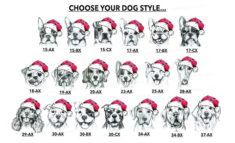 Xmas Dog Breed Portrait Print Soy Candle - Dog Lover Gift