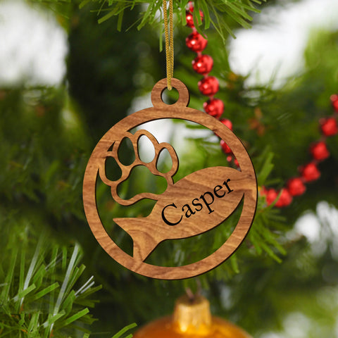 Custom Dog/Cat Paw Print Christmas Ornament - 2022 Pet Ornament