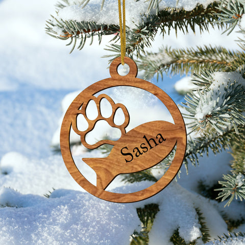 Custom Dog/Cat Paw Print Christmas Ornament - 2022 Pet Ornament
