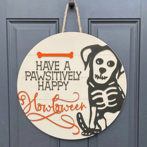 Halloween Door Sign for Dog Lover - Fall Decor