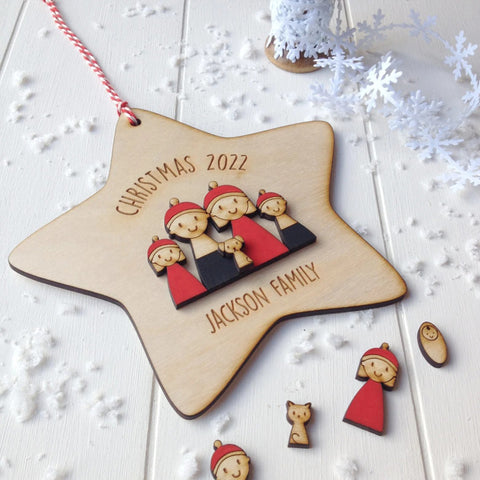 Family Christmas decoration - personalized tree decoration