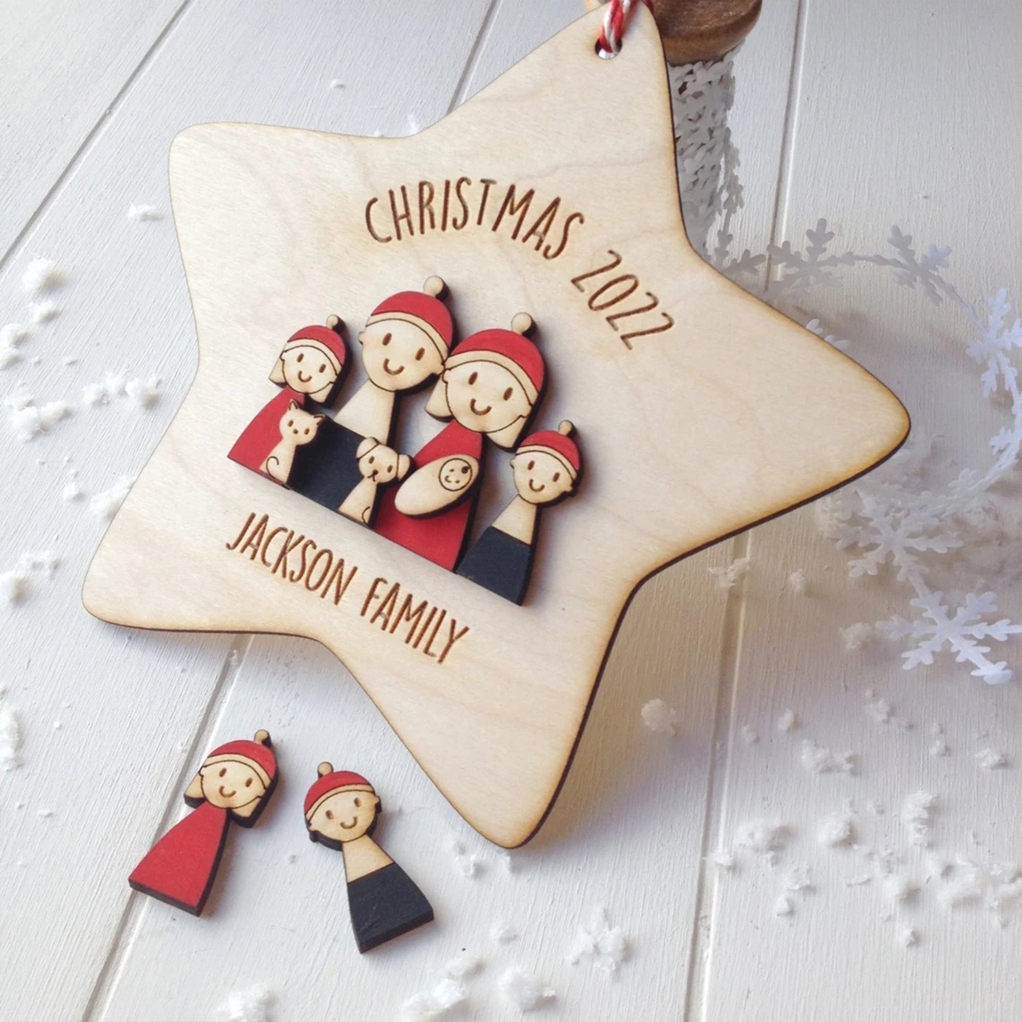 Family Christmas decoration - personalized tree decoration