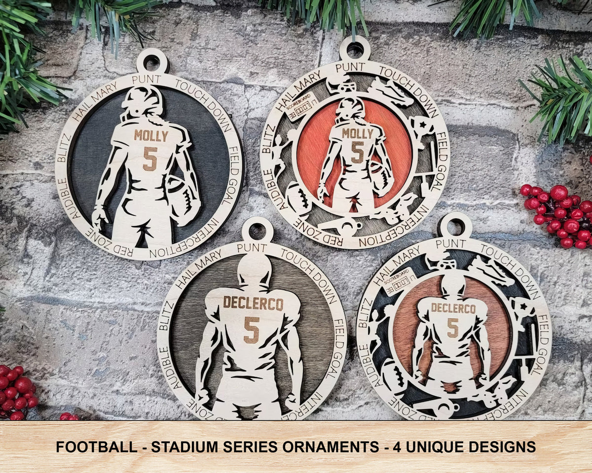 Football - Stadium Series Ornaments - 4 Unique designs