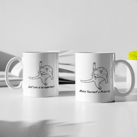 Cat Mug "Make Yourself a Priority" - Funny Cat Mug, Gift for Cat Lovers