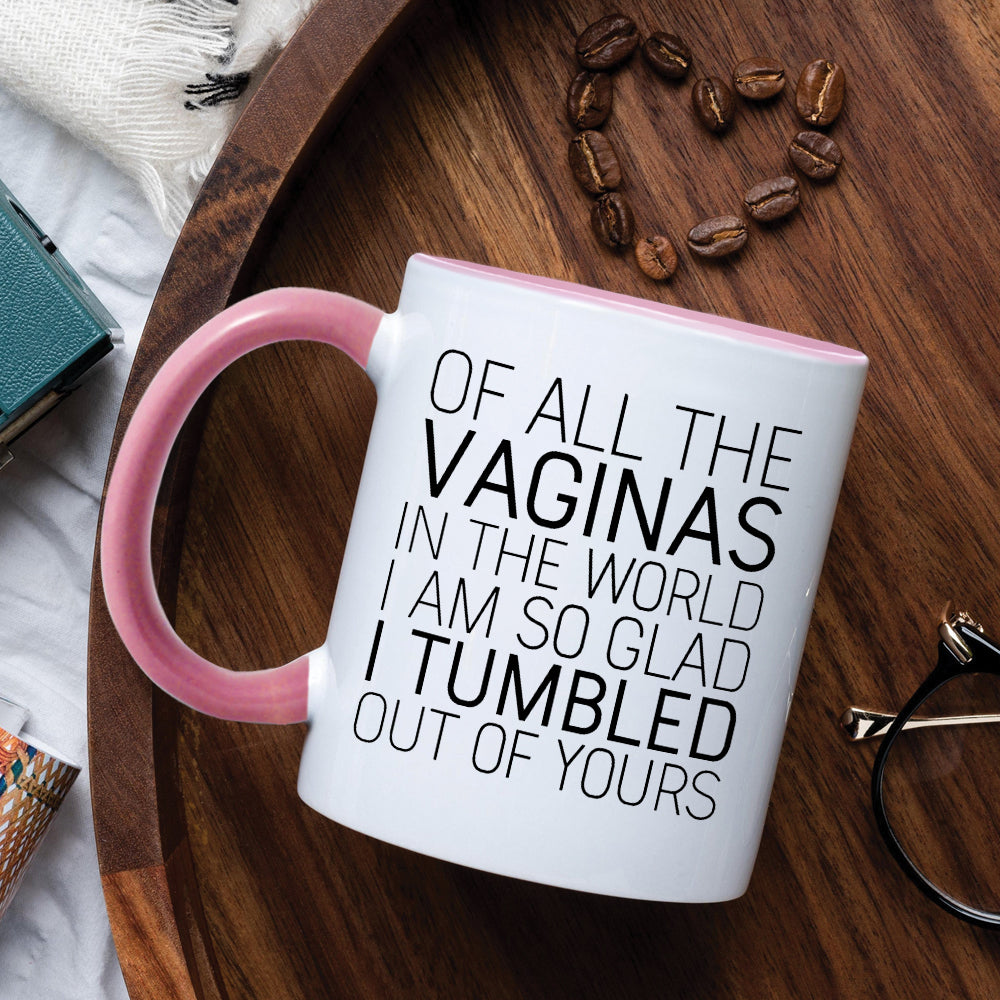 Of All The Vaginas In The World I Am So Glad I Tumbled Out Of Yours Mug - Mother's Day Gift