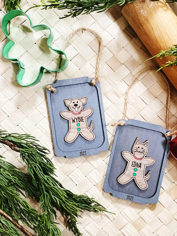 Personalized Pet Ornament 2022 - Gingerbread Ornament for Christmas
