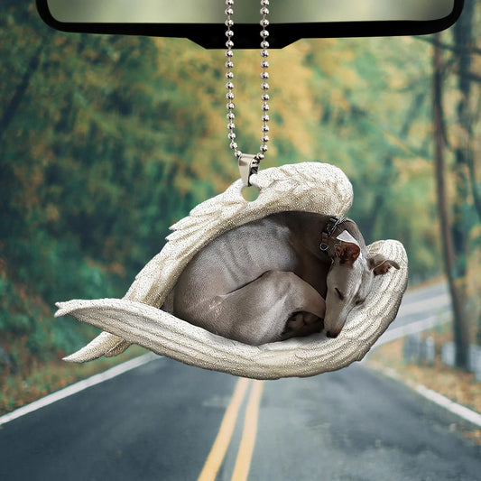 Greyhound Sleeping Angel Wing - Memorial Dog Lover Rear View Mirror Car Accessories