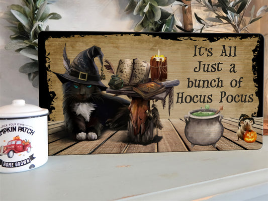 Its All A Bunch Of Hocus Pocus Halloween Wooden Hanging Sign - Halloween Decor
