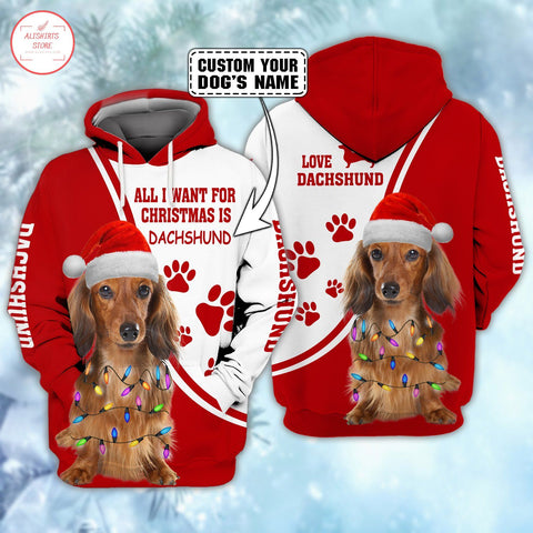 Love Dachshund Dog Personalized 3D T-shirt, Hoodie, Sweatshirts All Over Print