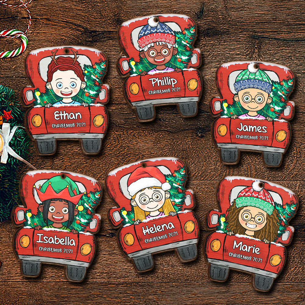 Enjoying Christmas 2021 With Your Kids - Personalized Shaped Ornament
