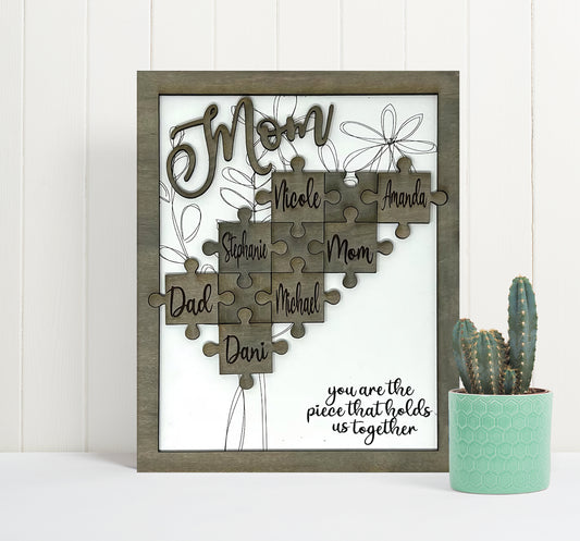 Custom Mom Puzzle Sign, Gifts for Mom From Daughter