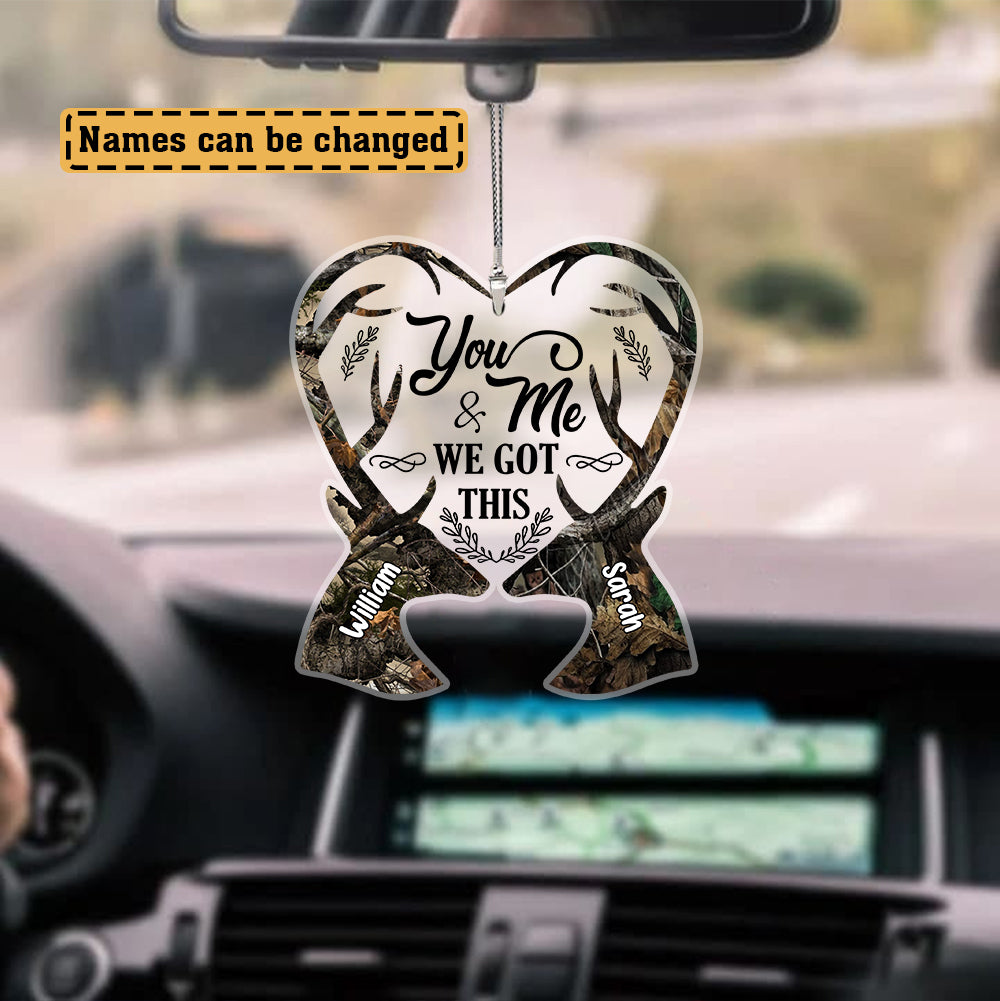 Personalized You And Me We Got This - Deer Couple Car Ornament
