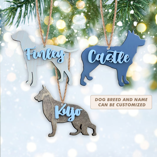 Personalized Dog Ornament with name Wood Ornament
