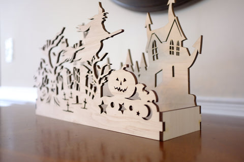 Halloween Candle Box - Wood Halloween Decoration