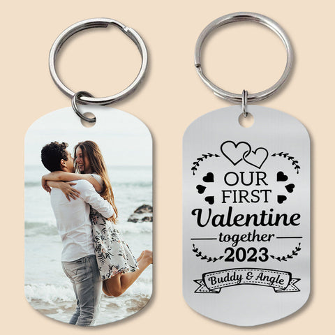Personalized Our First Valentine Together Keychain - Best Gift for Valentine's Day