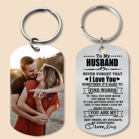 Personalized To My Husband Never Forget I Love You Keychain - Gift for Valentine's Day