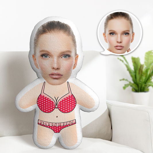 Cute Bikini Minime Teddy Pillow Custom Face Personalized Photo Minime Doll
