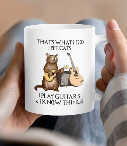 SARCASTIC CAT MUG - Cat Playing Guitar