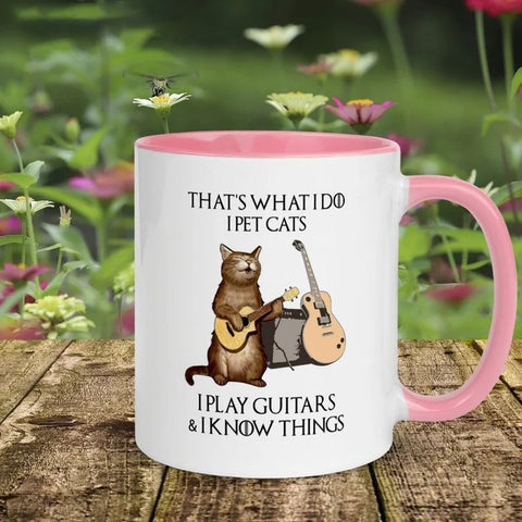 SARCASTIC CAT MUG - Cat Playing Guitar - Funny Novelty Quotes Mugs - Guitar Player Gift - Musician Gifts - Gift For Musician