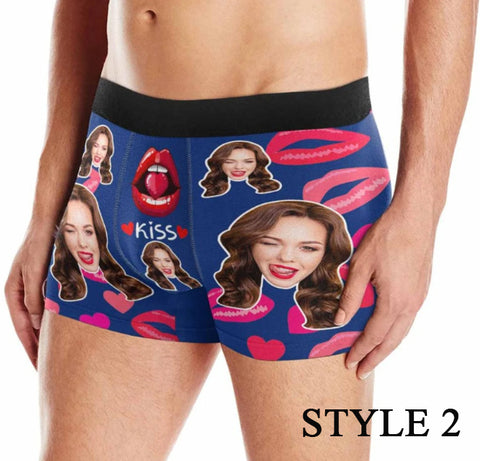 Custom Boxer Briefs with Face with Big Lips - Personalized Picture