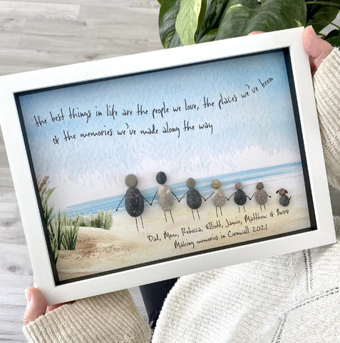 Personalized Family Seaside Beach Pebble Picture