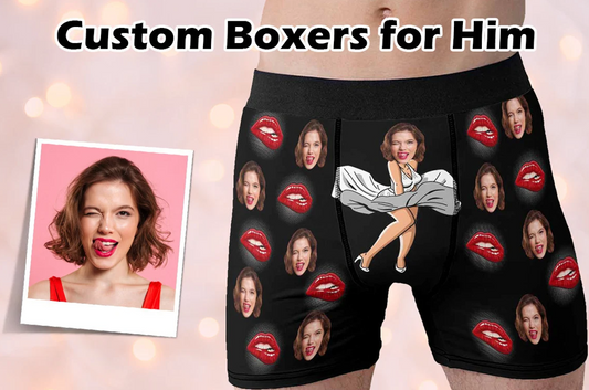 Personalized Lips Underwear with Photo - Design Boxer Briefs with Picture