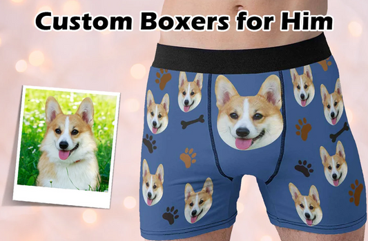 Custom Boxers with Dog Face - Peronalized Pet Photo Underwear