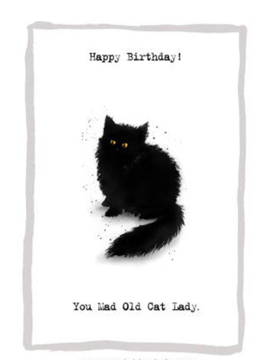 SET OF 3 CARDS - Mad Old Cat Lady Birthday card