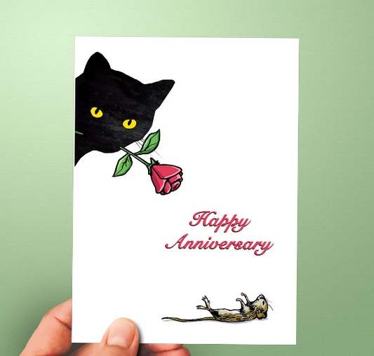Cat Birthday Card - First Anniversary Card for Cat Lover