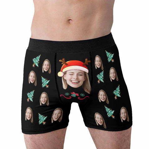 Custom Boxers with Picture Christmas - Gifts for Boyfriend/ Husband/ Dad