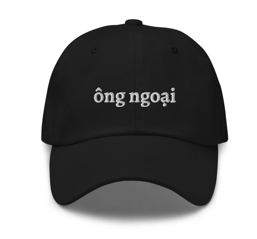 Vietnamese ông ngoại Dad Hat, Embroidered Organic Cap