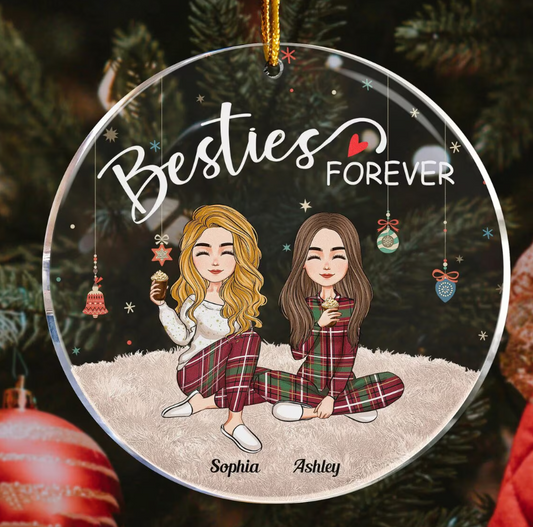 Personalized Besties Forever Ornament - Christmas Ornament
