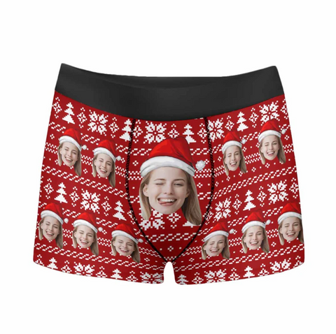 Custom Boxers with Picture Christmas - Gifts for Boyfriend/Husband/Dad