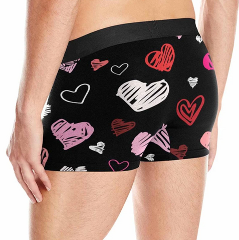 Custom Face Boxer Briefs with Big Heart - Personalized Underwear