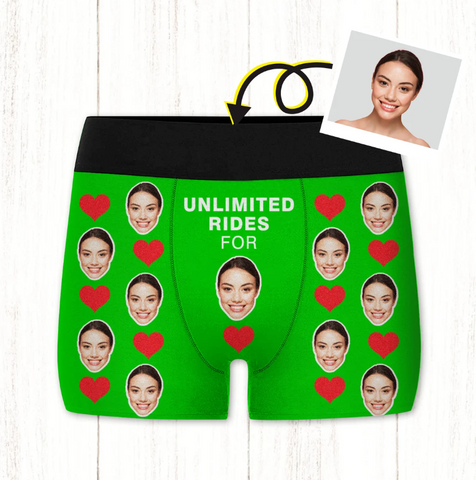 Personalized Face Boxer Briefs - Custom Unlimited Rides Underwear With Face