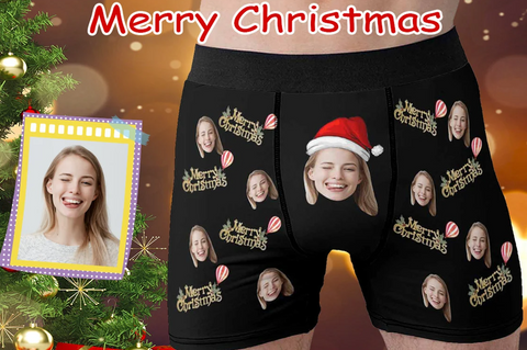Custom Boxers with Picture Christmas - Gifts for Boyfriend/ Husband/ Dad