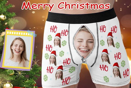 Custom Christmas Boxers with Face - Gifts for Boyfriend/Husband/Dad