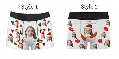 Custom Christmas Boxers with Face - Christmas Gifts for Boyfriend/Husband/Dad