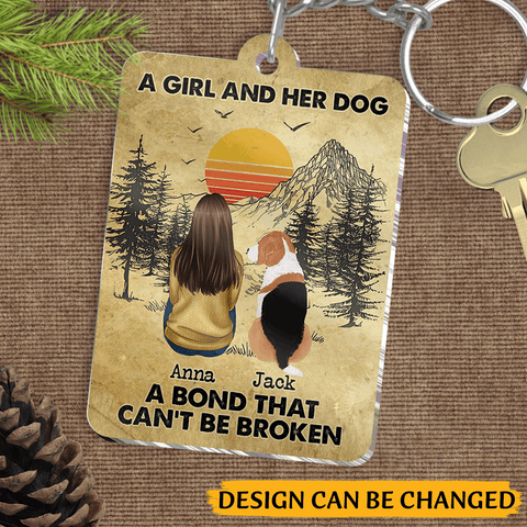 A Girl And Her Dogs - Personalized Acrylic Keychain - Best Gift For Family